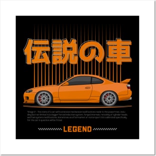 Tuner Orange Silvia S15 JDM Posters and Art